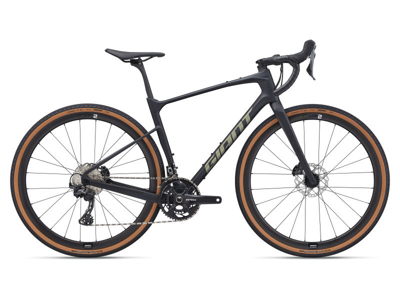 Sleek black gravel bike with orange accents